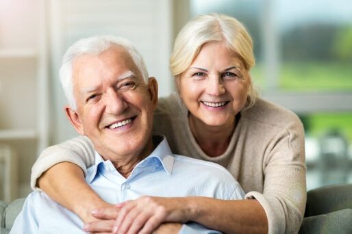 Senior couple living together at a CCRC.
